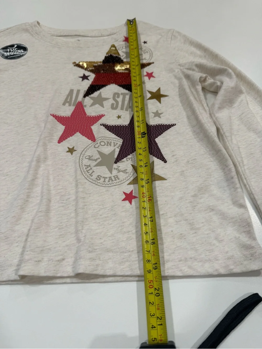 NWT Converse Flip Sequin All Star Girls Long Sleeve Tee